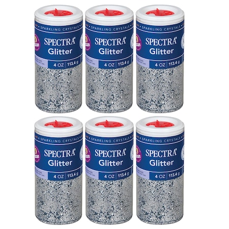 Spectra Glitter, Silver, 4 oz. Jars, PK6 P0091610